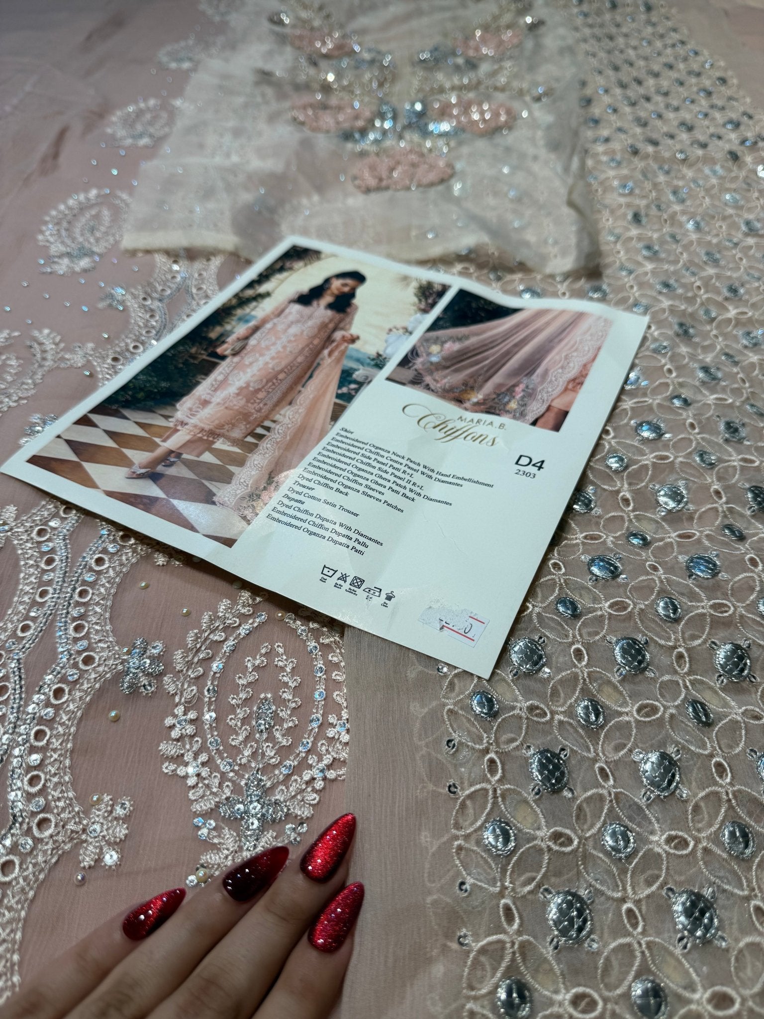 Maria.B Chiffons MPC-26-104-Peach Pink Ayla's Atelier