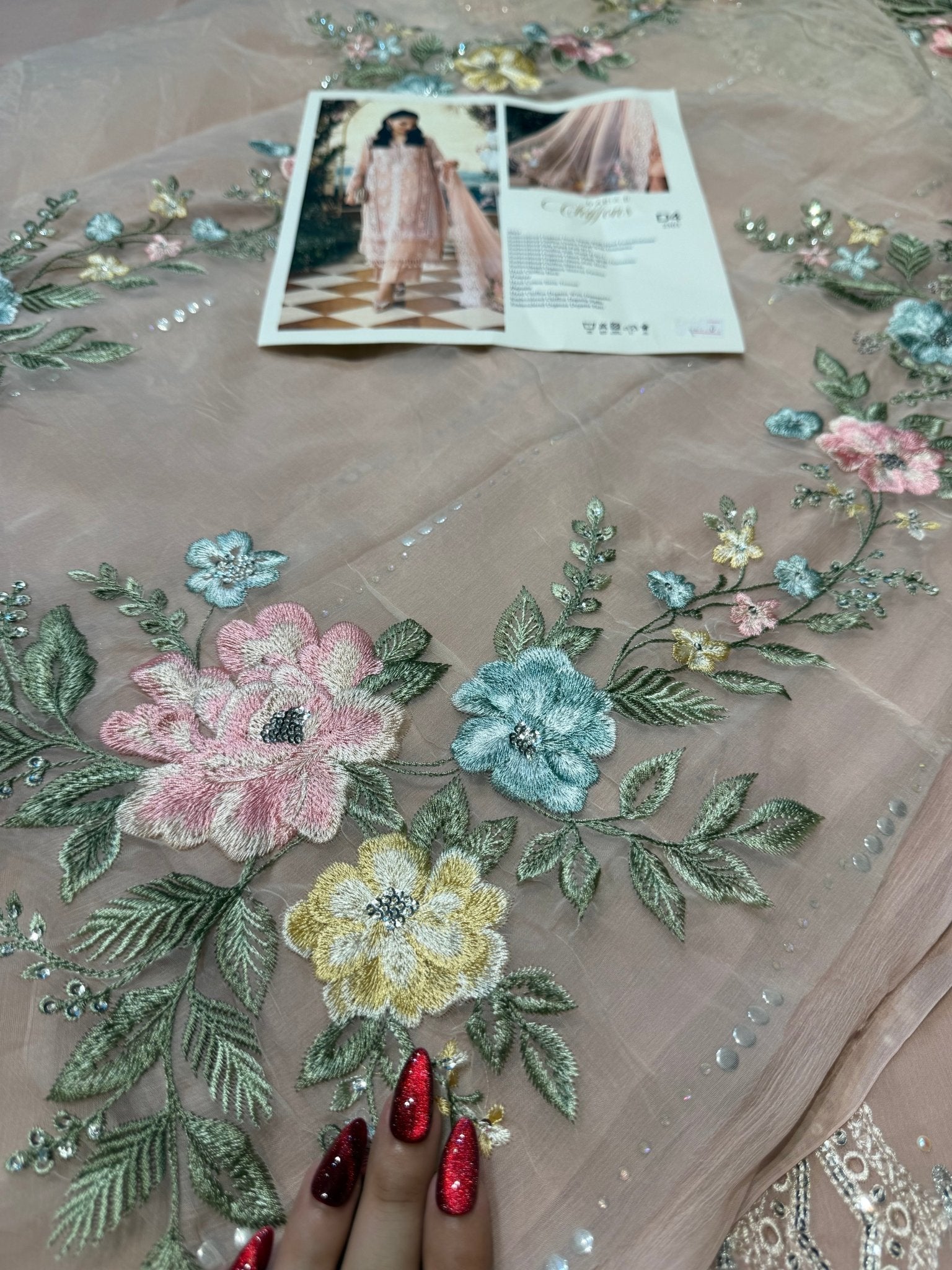 Maria.B Chiffons MPC-26-104-Peach Pink Ayla's Atelier