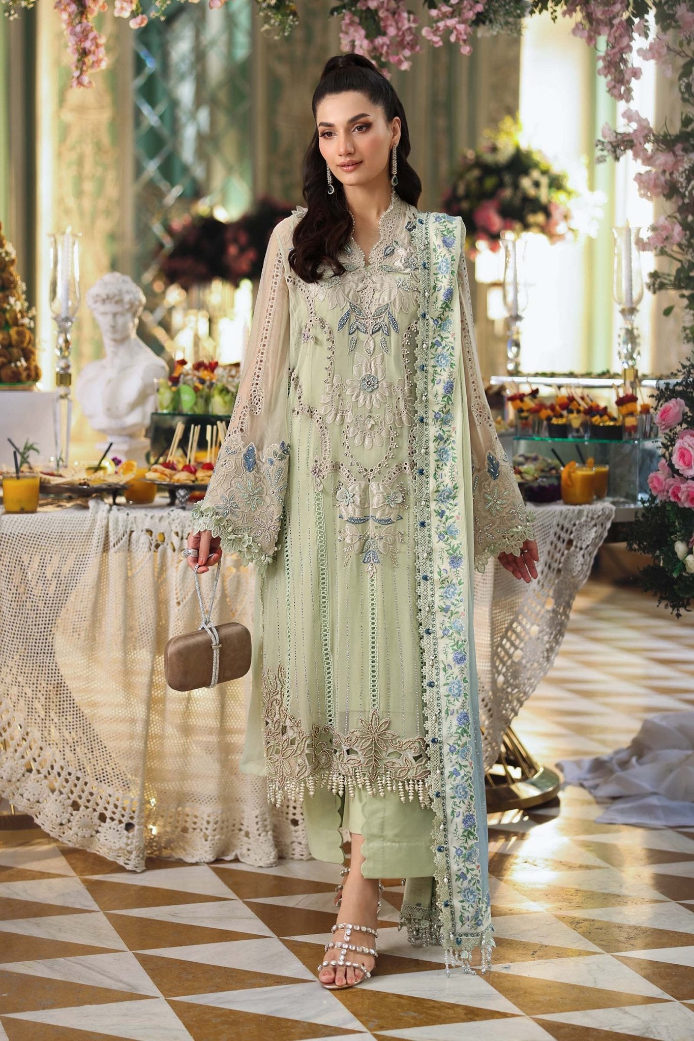 Maria.B Chiffons MPC-26-105-Pistachio Green Ayla's Atelier