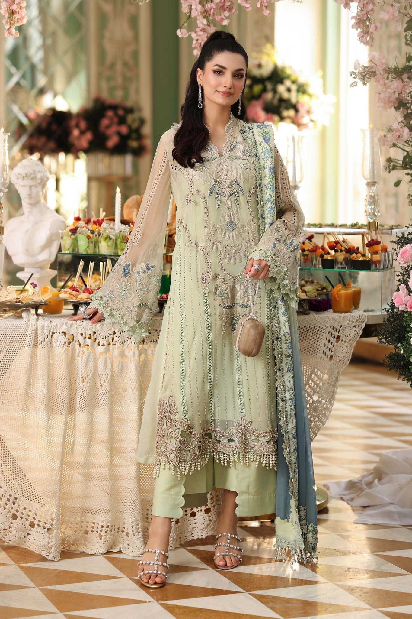 Maria.B Chiffons MPC-26-105-Pistachio Green Ayla's Atelier