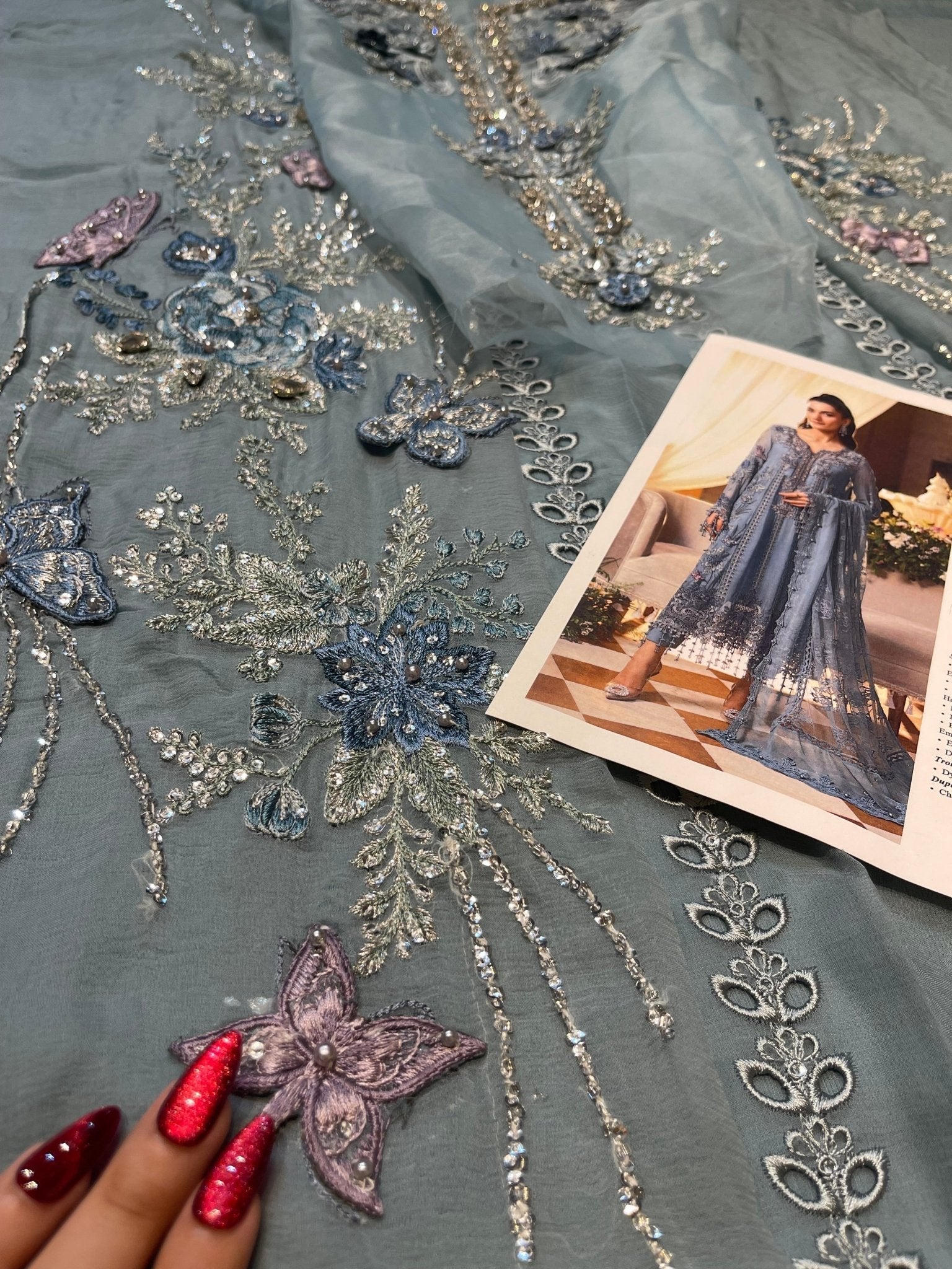 Maria.B Chiffons MPC-26-106-Slate Blue Ayla's Atelier