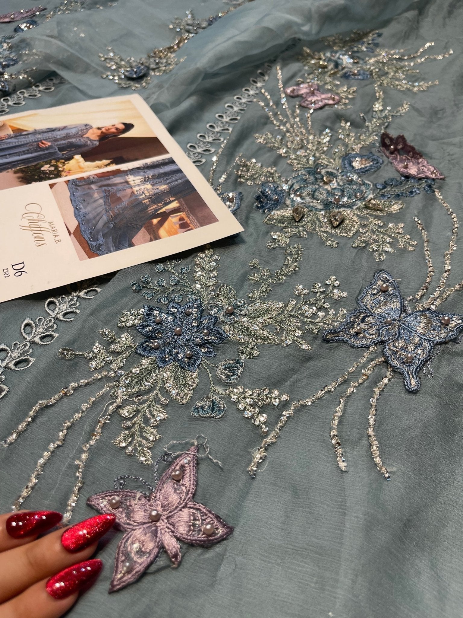 Maria.B Chiffons MPC-26-106-Slate Blue Ayla's Atelier