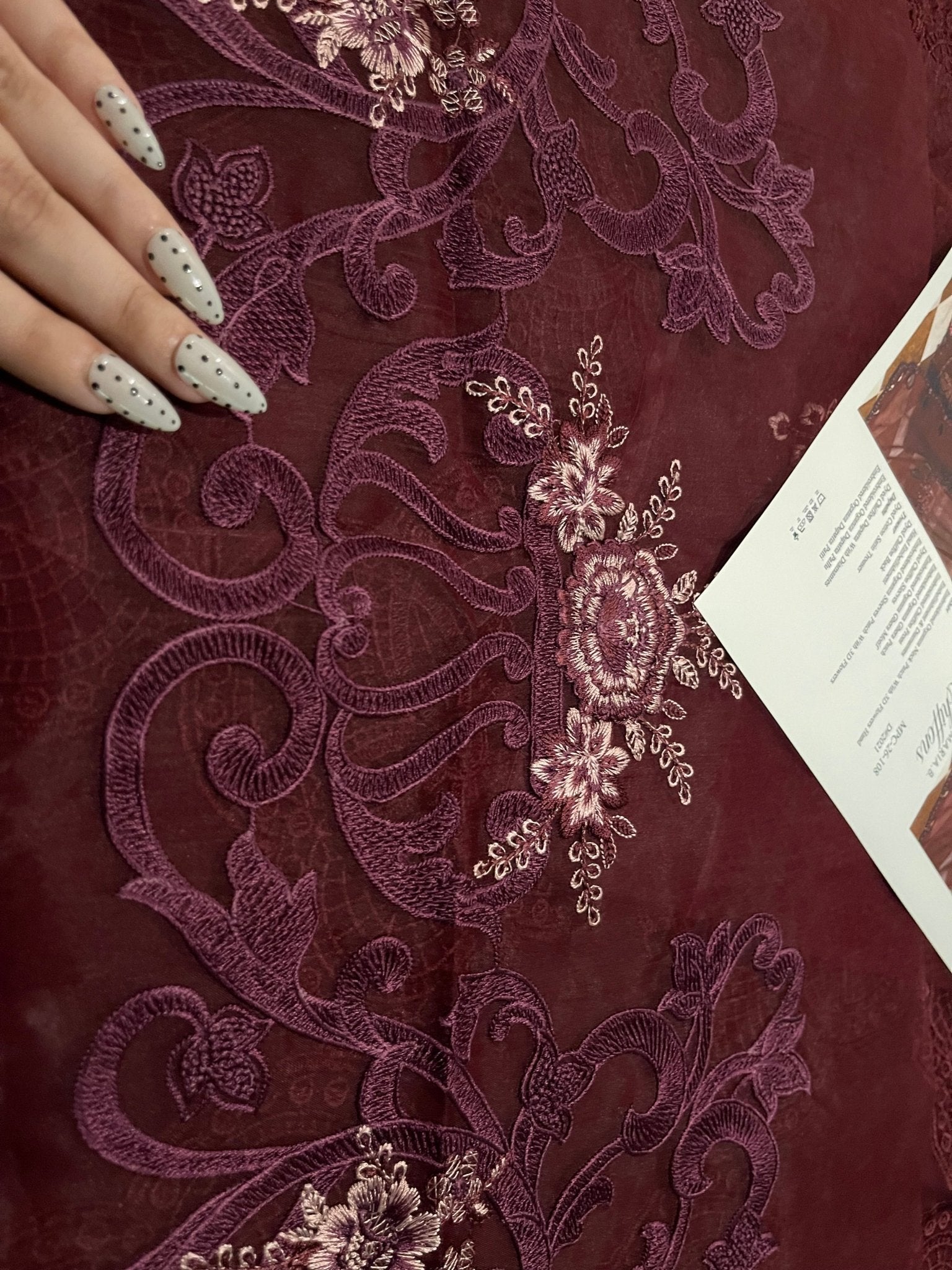 Maria.B Chiffons MPC-26-108-Burgundy Ayla's Atelier
