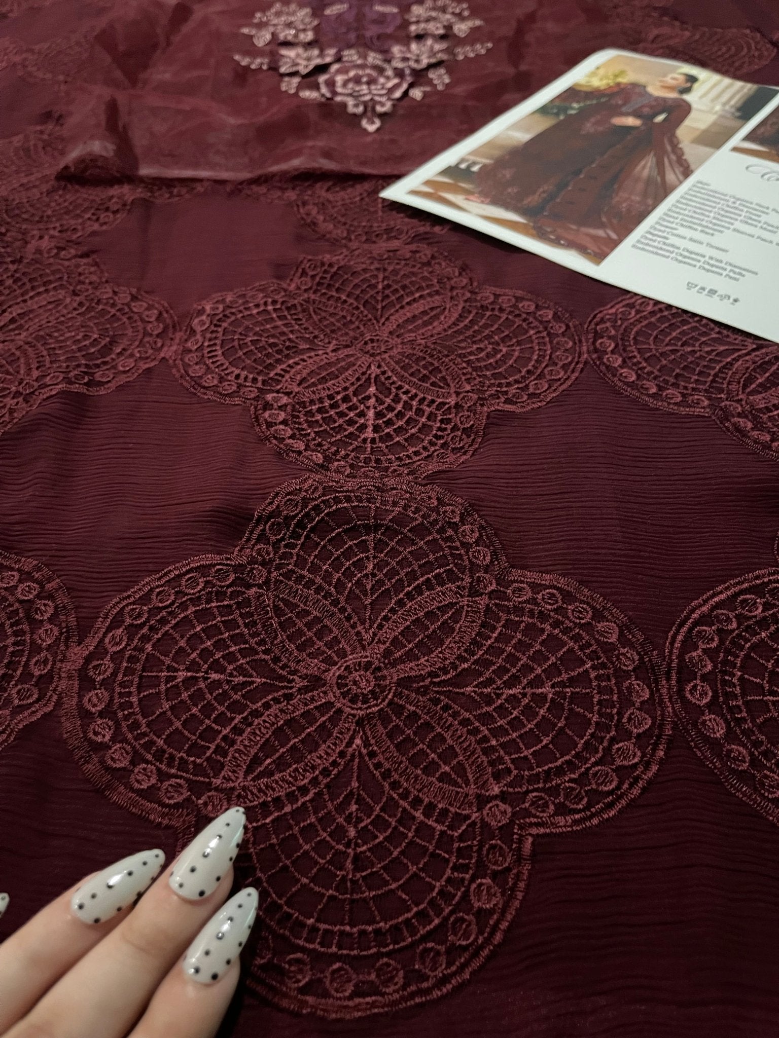 Maria.B Chiffons MPC-26-108-Burgundy Ayla's Atelier