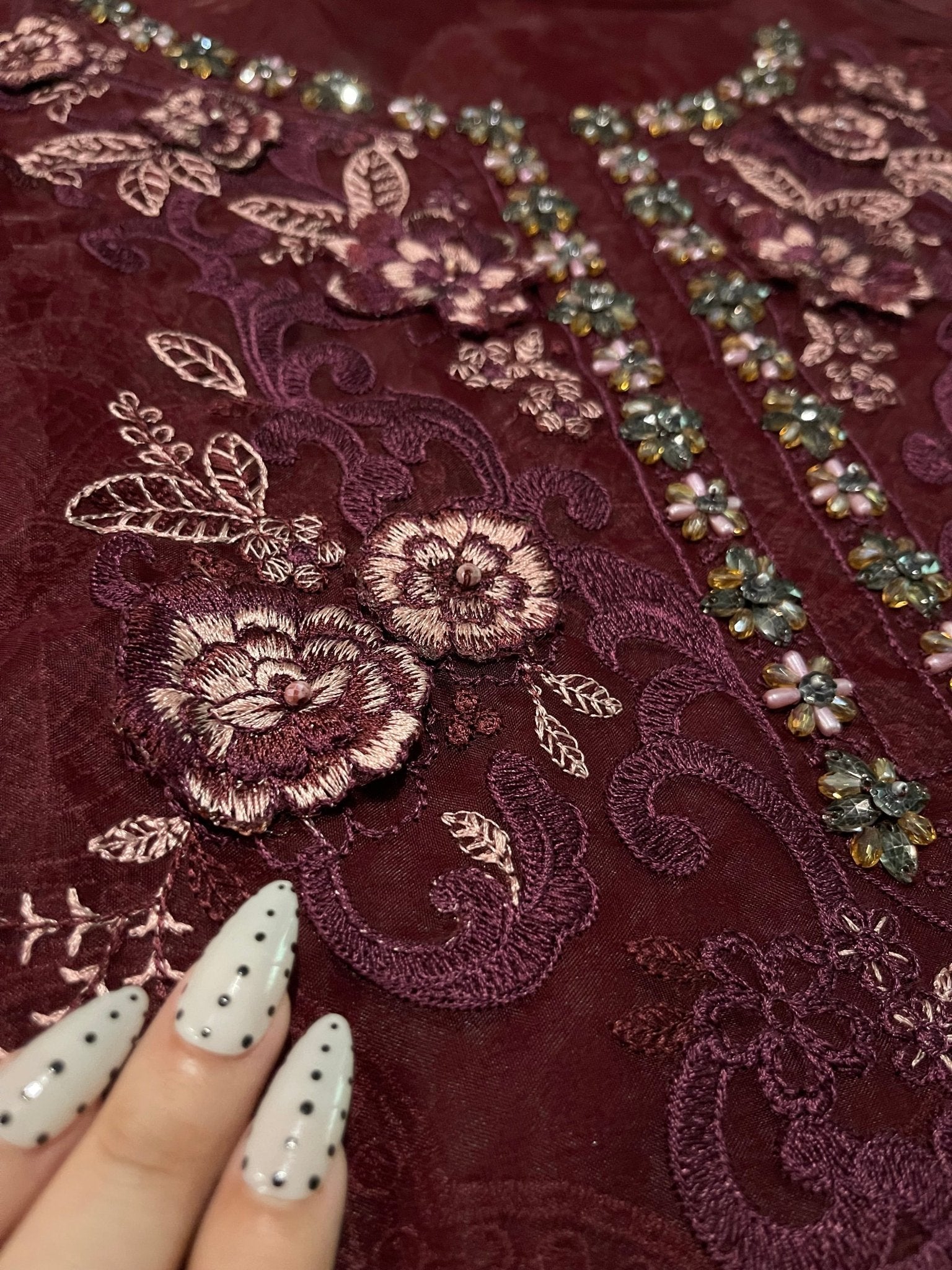 Maria.B Chiffons MPC-26-108-Burgundy Ayla's Atelier