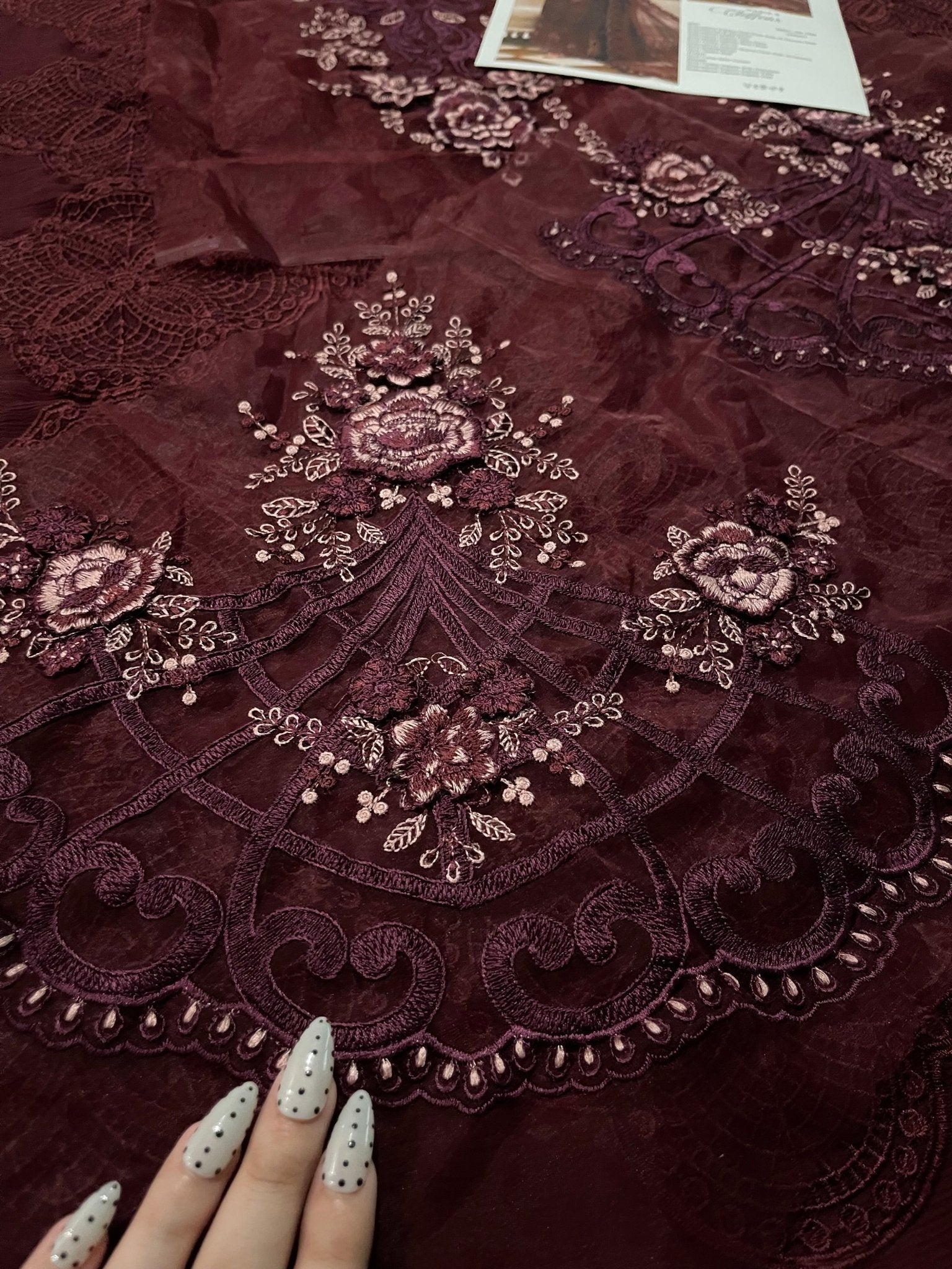 Maria.B Chiffons MPC-26-108-Burgundy Ayla's Atelier