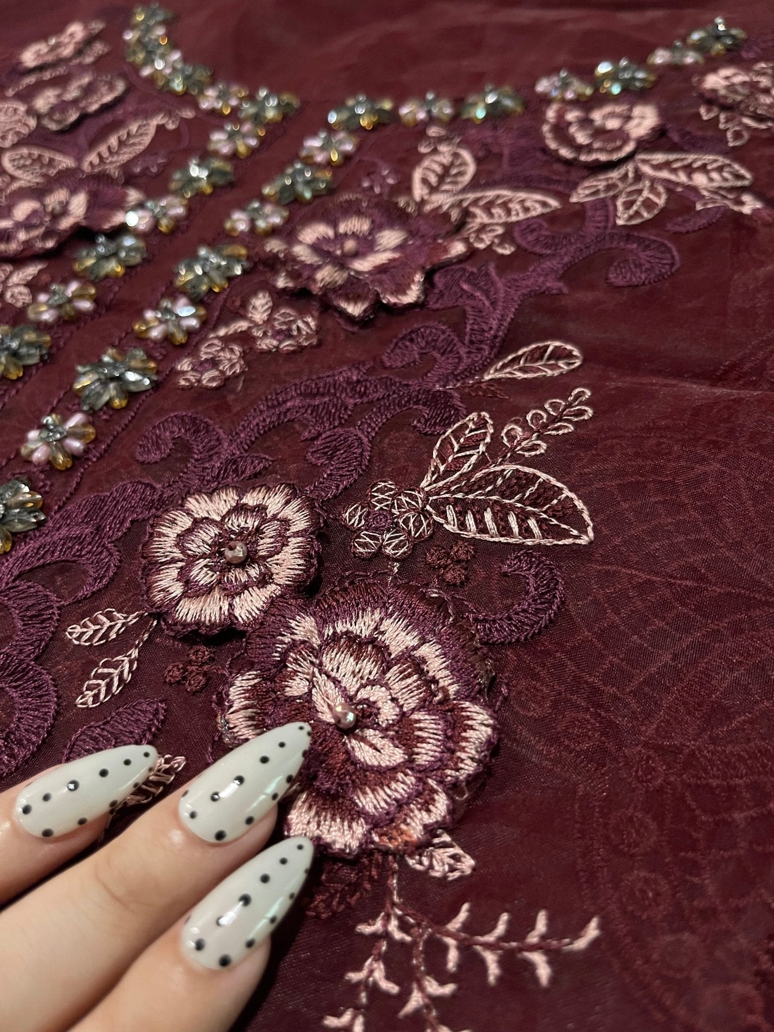 Maria.B Chiffons MPC-26-108-Burgundy Ayla's Atelier