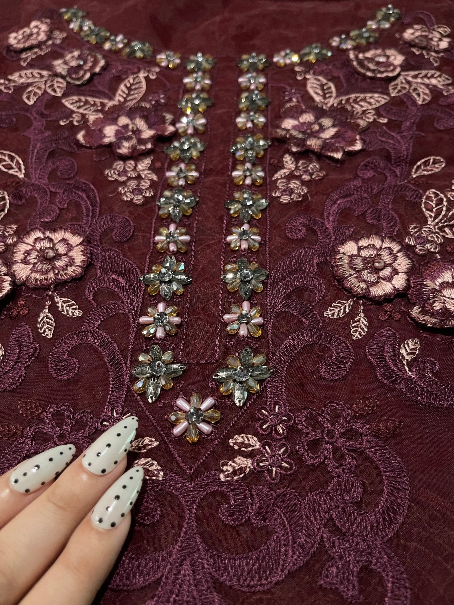 Maria.B Chiffons MPC-26-108-Burgundy Ayla's Atelier