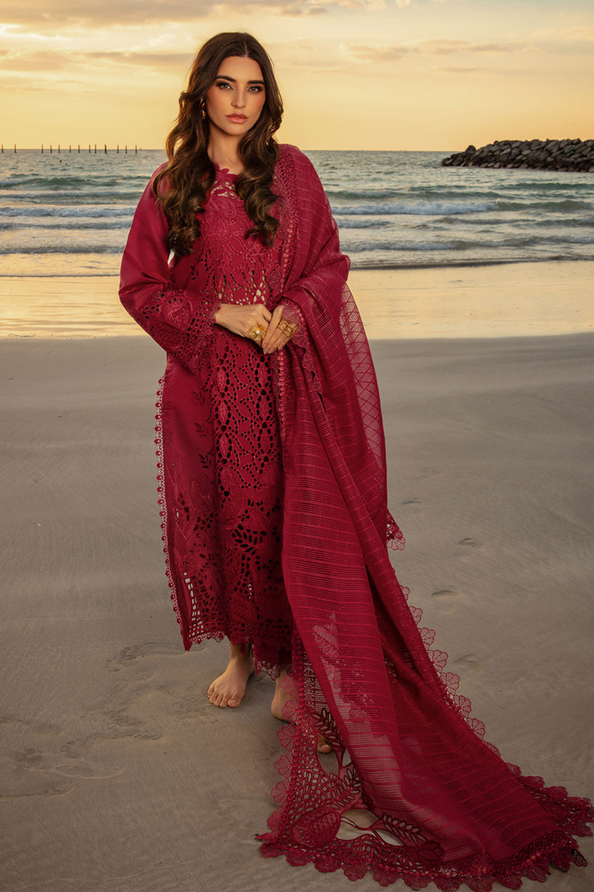 Rang Rasiya - Schiffli Embroidered Ayla's Atelier