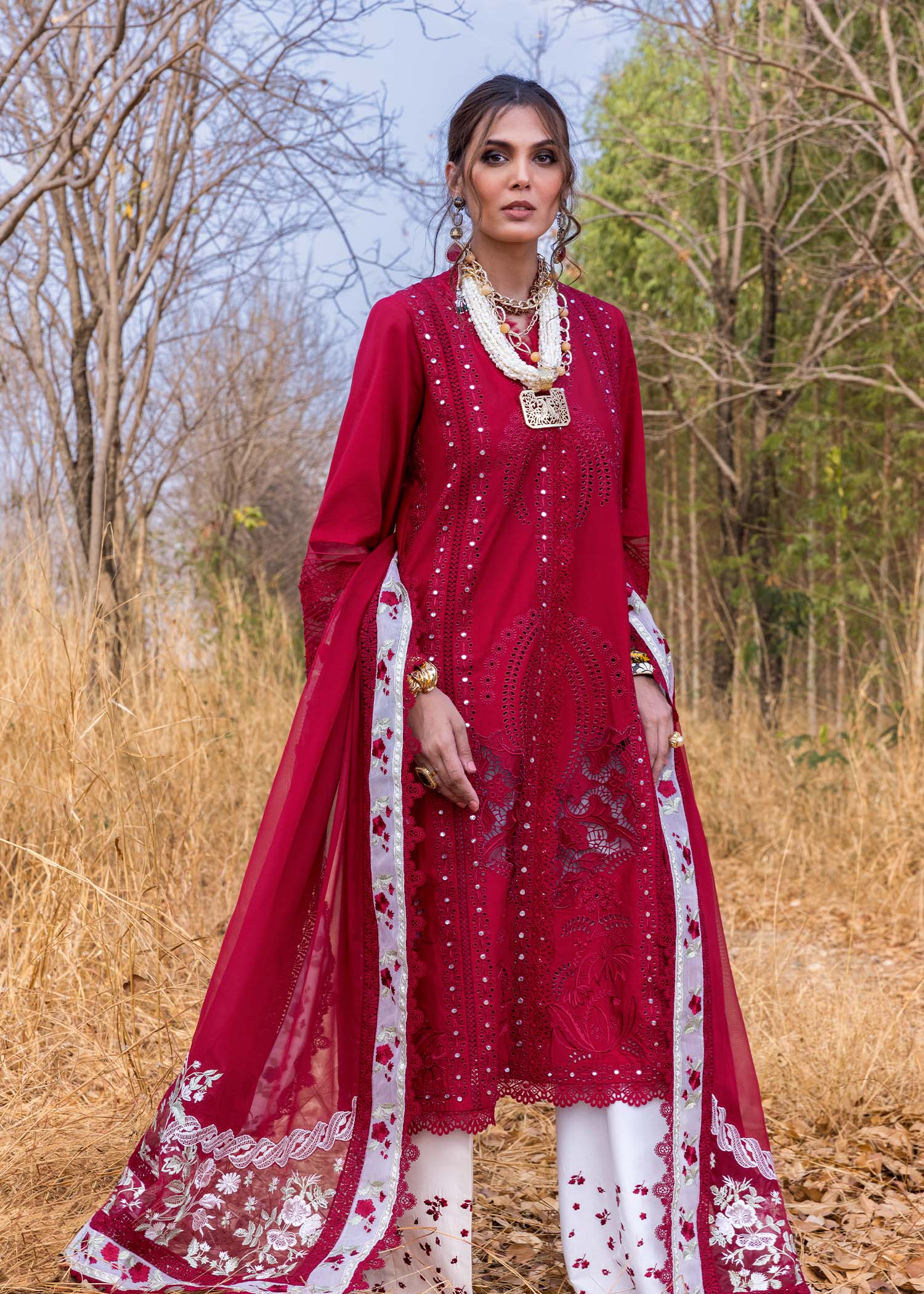 Saira Shakira Luxury Lawn Unstitched 3Pc Suit SHAMS-A Ayla's Atelier
