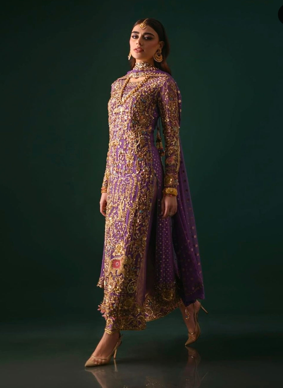 Nomi Ansari Draped in Rich Purple Ayla's Atelier