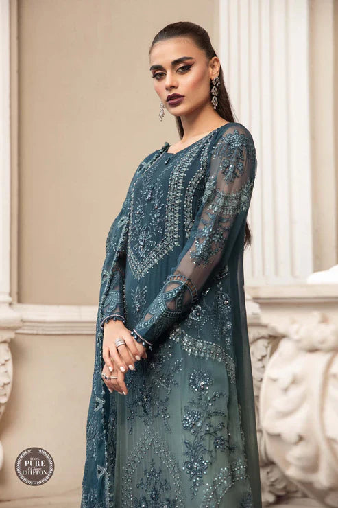 Unstitched Chiffon | Teal Blue Ayla's Atelier