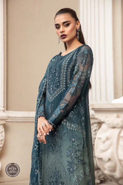 Unstitched Chiffon | Teal Blue Ayla's Atelier