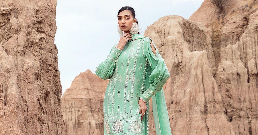 Embroidered Lawn Fabric (3Pcs) | LF-808 Ayla's Atelier