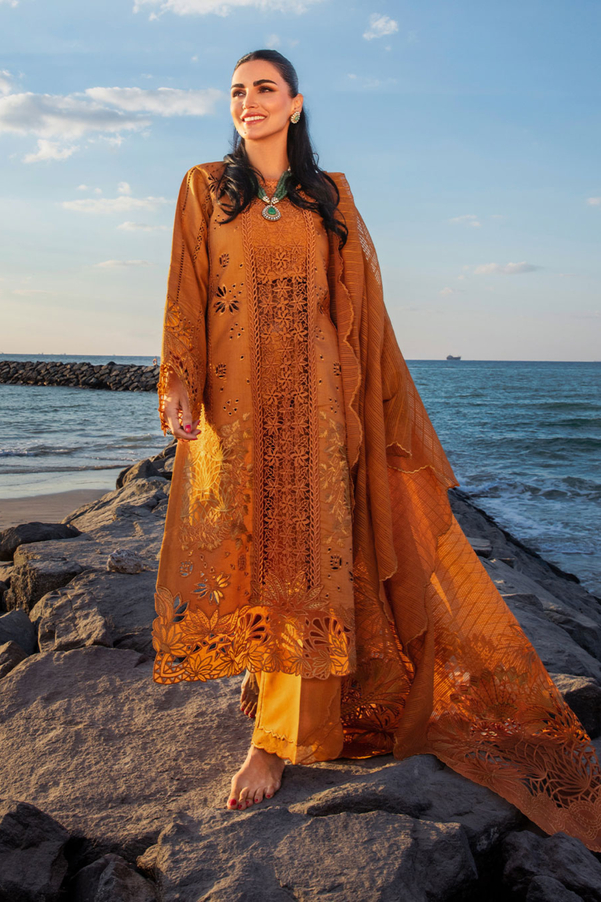 Rang Rasiya - Schiffli Embroidered Ayla's Atelier