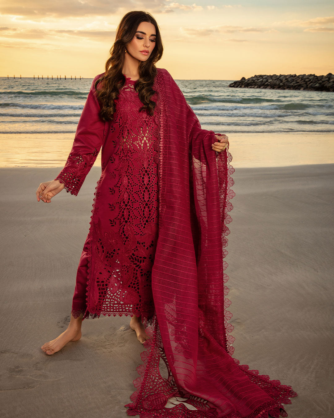 Rang Rasiya - Schiffli Embroidered Ayla's Atelier