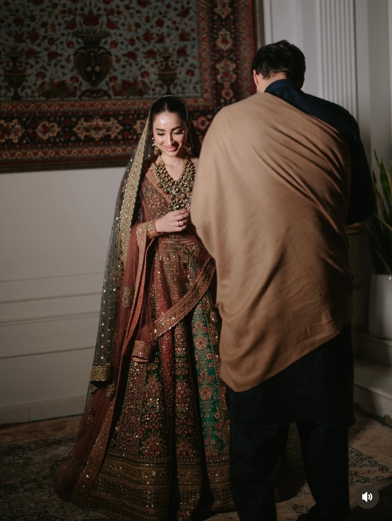 Back View of Sabyasachi Mukherjee Luxury Pakistani Walima Dress | Ayla's Atelier