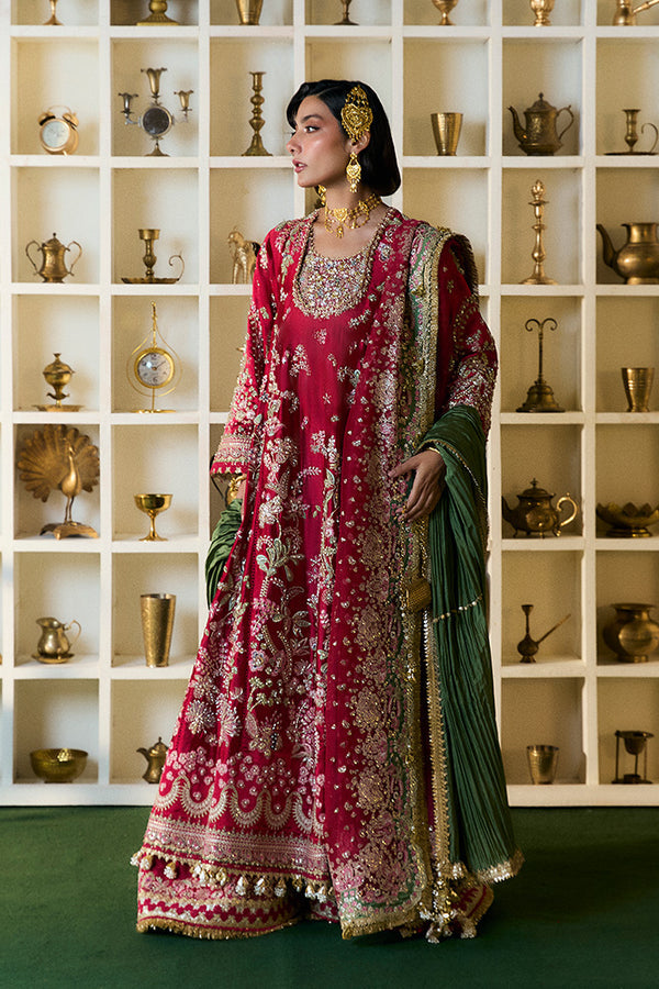 Suffuse Afsanae Premium Tassels Silk Formal Dress Front View by Ayla's Atelier